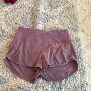 2.5 inch high waisted light purple speed up shorts lululemon